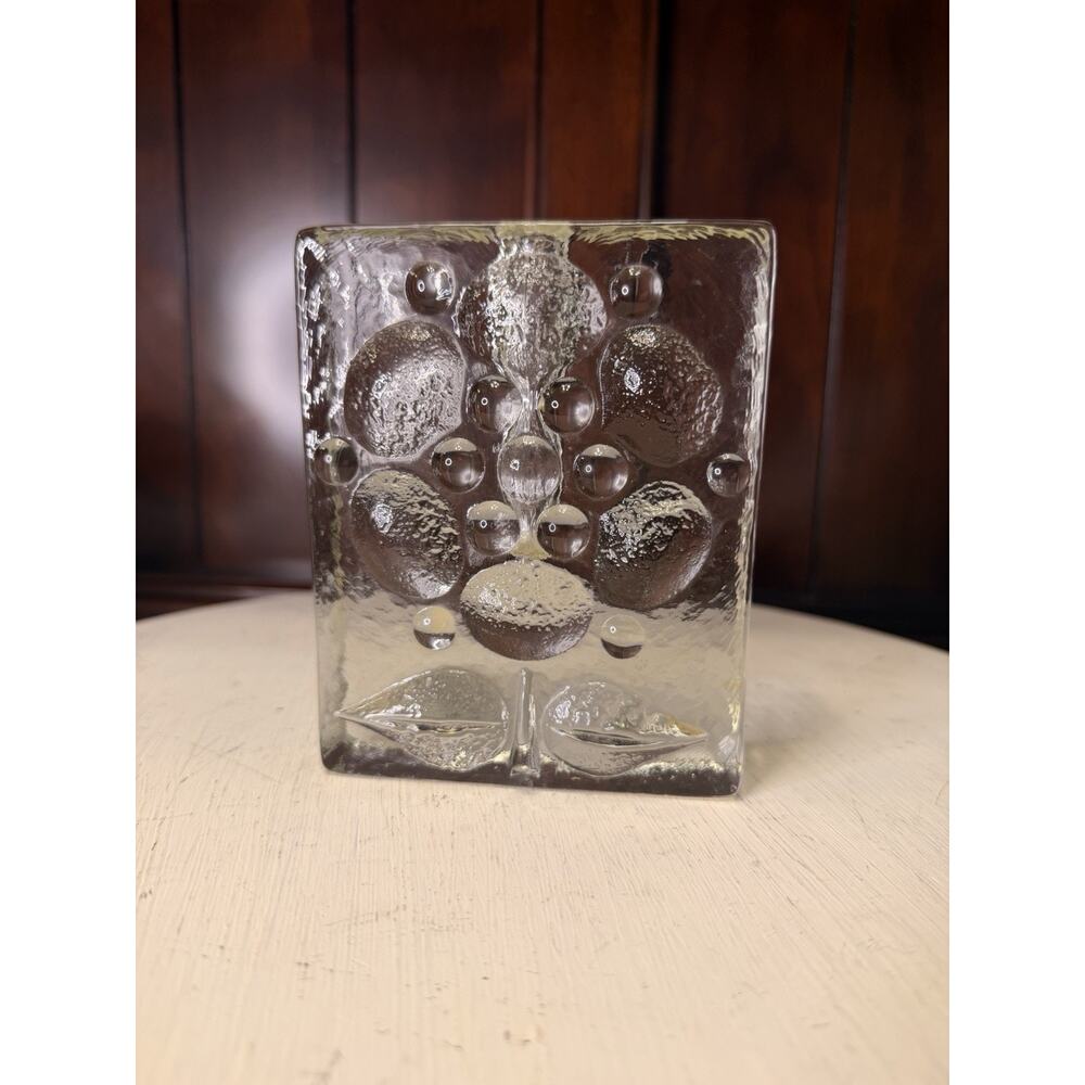 MCM Walther Glas Germany Solifleur Crystal Ice Glass Bud Vase Germany Vintage